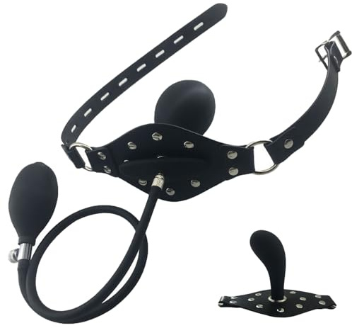 Bavaglio gonfiabile in silicone, gag BDSM sex toy per coppie, mouth gag ball regolabile per fetish uomini donne sesso estremo