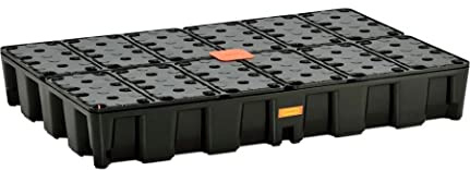 CEMO 10711 PE-Auffangwanne 120 HD mit PE-Rost, schwarz, 120 L