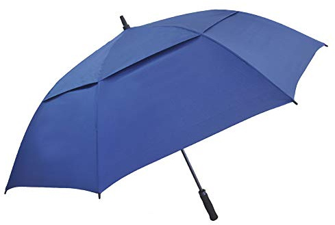 Soulrain Paraguas de golf de arco de 60 pulgadas, doble capa, ventilado, paraguas grande azul marino