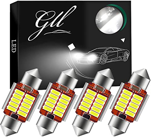 GLL 4pcs C5W LED Lampadine Bianco 31MM Festoon Canbus con 4014 10SMD per Auto Luci Tronco Cortesia Targa Luci 12/24V