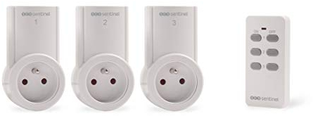 SCS Sentinel HCN0016 - Kit 3 Prises télécommandées - 30 m de portée - Contient 1 Télécommande 1 Pile LR23-A-12 V et 1 Notice - Controlpower 2300W