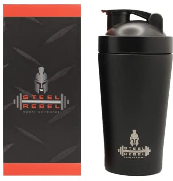 Steel Rebel – Protein Shaker rostfritt stål med högkvalitativ pulverbeläggning – perfekt för sport, fitness och hemträning – 700 ml BPA-fri