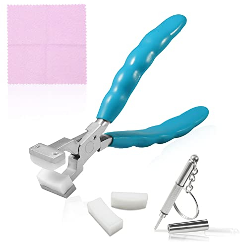 SPEEDWOX Gebogene Pinzette für 15,2 cm langes Armband aus Edelstahl, Brillenreparaturzange, Nylon-Baum, Handwerkzeuge mit Schraubendreher und Brillentuch