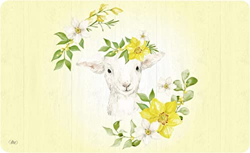 IHR - MCB 988370 - Tabla de desayuno, cordero, Pascua, melamina, 23,5 cm x 14,5 cm, natural, apta para lavavajillas