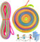 Bohrma 2 Stück Gummitwist Kinder für Hüpfspiele, Hüpfgummi 4m lang 1cm weit Gummi Twist, Indoor und Outdoor Spielzeug, Gartenspiele Kinder, Regenbogen Band - Geschenk für Mädchen/Junge
