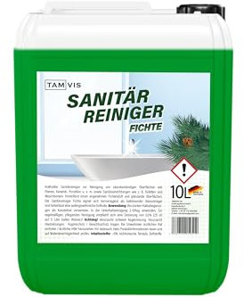 Sanitärreiniger 10 Liter Kanister mit Fichtenduft - entfernt Kalk im Bad - Badreiniger
