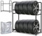 Fiqops Reifenständer, 2X Reifenregal 8 Reifen 107 x 46 x 117cm,Felgenbaum für Autoreifen Ladekapazität 180kg,Felgenregal mit Reifenschutzhülle,für Keller Werkstatt,Höhenverstellung Lagerregale