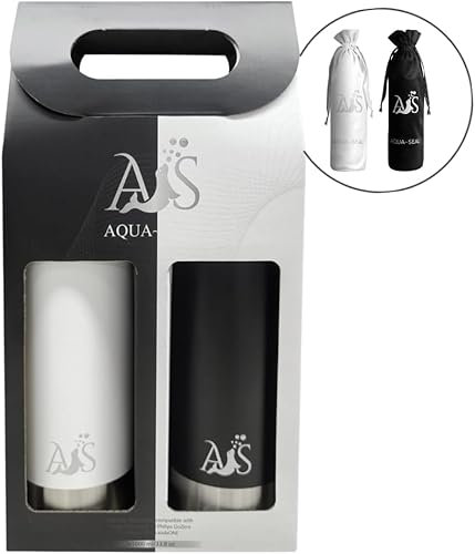 𝐀𝐐𝐔𝐀~𝐒𝐄𝐀𝐋® Edelstahlflasche–Trinkflasche für wassersprudler kompatibel mit Wassersprudlern Aarke Carbonator 3,Philips GoZero,Sodapop Cooper,Brita sodaONE–1Liter Sprudelwasser-Spülmaschinenfest