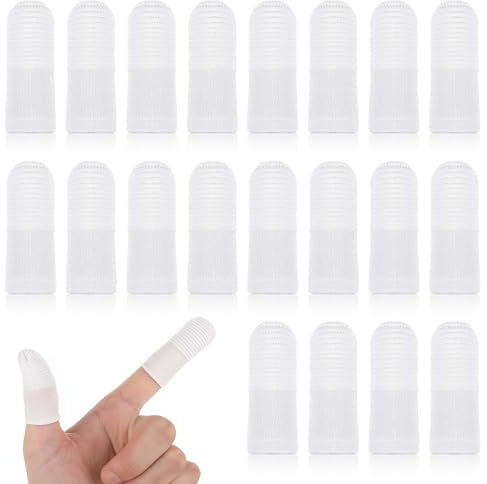 COMNICO 20 Stück Pet Finger Zahnbürste Wiederverwendbar Hundezahnbürste Fingerling Zahnreinigung Weich Hochwertige Fingerzahnbürste Hunde Katzen Zahnpflege Waschbar Langlebig Bequem