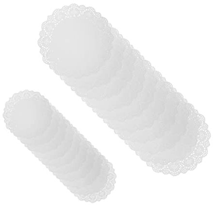 Mikinona Lot de 2 dessous de verre ronds en papier avec dentelle pour pâtisserie mariage restaurant décoration