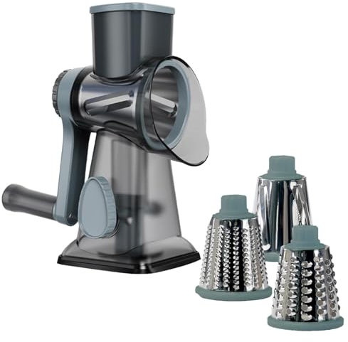 Ralladores giratorios para cocina, rallador de queso portátil | Ralladores de comida manual eficaces para la cocina | Cortador de verduras versátil, rallador de queso giratorio para queso, manzana