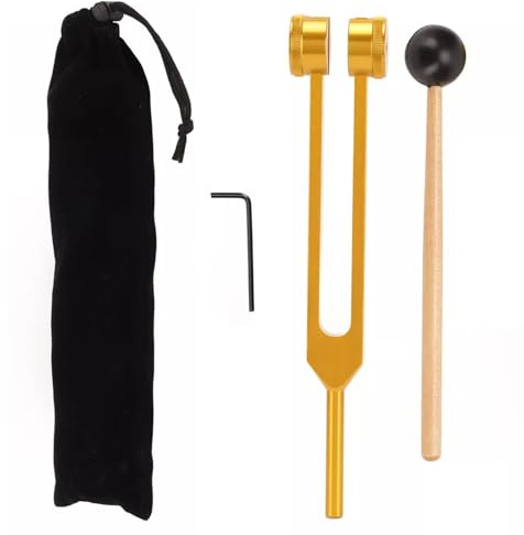 Tuning Fork,Gold Aluminium Tuning Fork High-Quality Tuning Fork Pressure-Resistant Tuning Fork 128Hz Tuning Fork Chakra Hammer Tuning Fork Great for Meditation,Yoga & Sound Therapy