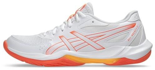 ASICS Women's Gel-Rocket 12 Volleyball Shoes, 7, White/Vivid Coral