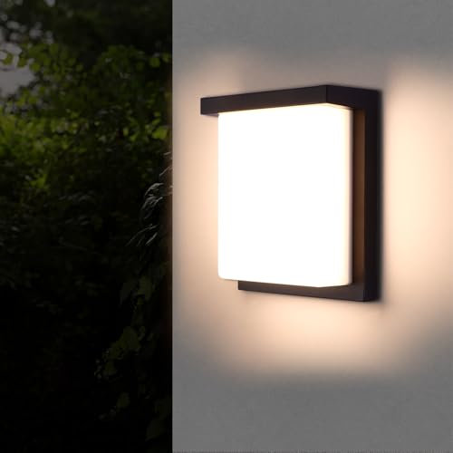 ZONJIE Outside Wall Light, Aluminum Outdoor Wall Lamp Exterior Wall Sconce, IP65 Waterproof, Modern Wall Lamp Outdoor Wall Light Aluminum for Terrace, 3000K Warm White