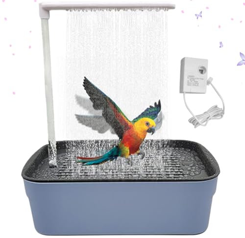 Aomantic Sarl Vasca da Bagno Automatica per pappagalli con Doccia, Fontana Automatica da Bagno per pappagalli, Uccelli Doccia a circolazione d'Acqua, per parrocchetti di Piccole e Medie Dimensioni
