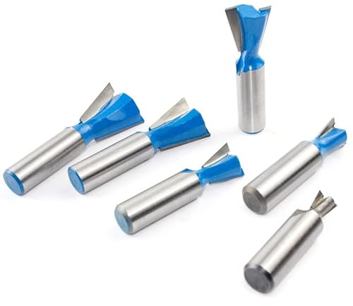 10PC/Set 1/2 12.7MM 12MM Shank Milling Cutter Wood Carving Dovetail Joint Router Bit 14 Degree Woodworking Engraving Bit Cutter(02)