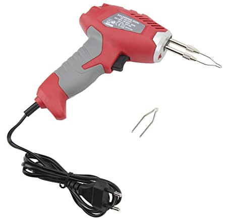 HISUEKIG Kit de Pistola de Soldadura, 180W Potente Calefacción Rápida, Manija de Luz LED, Diseño de Orificio de Enfriamiento, Aplicación Amplia, Portátil, con Bomba Desolderante,