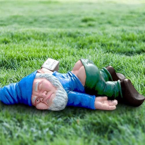 Garden Gnome Outdoor, Funny Gnomes Garden Ornaments Statue, Dwarf Sculpture | Weatherproof Anti-Fade Coating Resin, Hand-Painted Vivid Colours, Ideal Garden Gifts For Patio Outdoor Or Indoor Shelf Décor