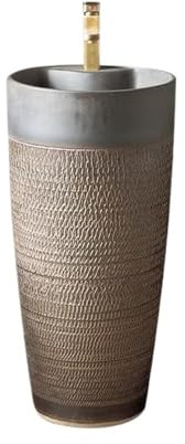 Retrò Lavandino da esterno con piedistallo monoblocco, rubinetto e scarico, lavabo pavimento decorare