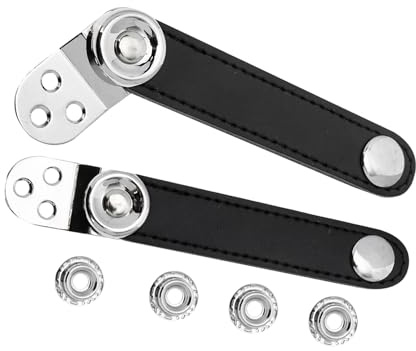 Alipis Cinghie per Fisarmonica Stile Nero Elegante 2 Pezzi in Pelle di Bovino e Acciaio Fibbie Robuste, Distanza Centrale 8,2 Cm per Pratica e Concerti