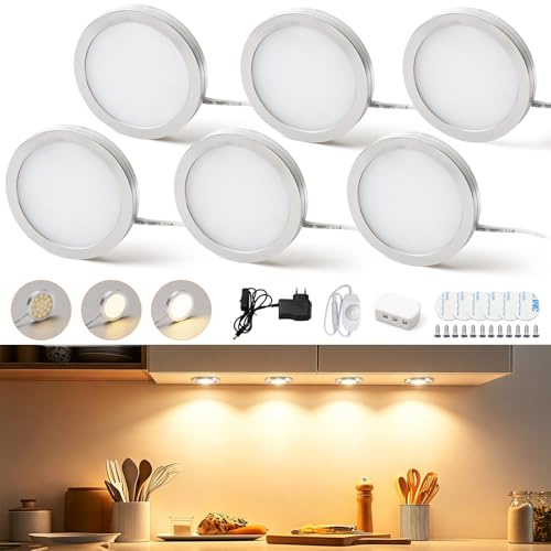 Lightess 6er Dimmbare LED Unterbauleuchte Küche Schrankbeleuchtung