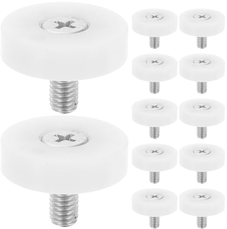 HONMEET Rotelle per Guide per Cassetti in Nylon Cuscinetto a Sfera, Pulegge Fisse da 19 Mm Filettate 5,7 Mm, Set da 12 Pezzi per Armadi in Acciaio e Mobili da Cucina, Scorrimento