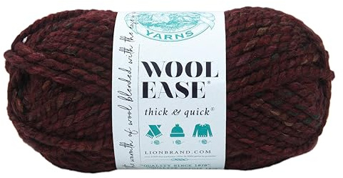 Lion Brand Yarn Wool-Ease Thick & Quick Yarn, Soft and Bulky Yarn for Knitting, Crocheting, and Crafting, 1 Skein, Spiced Apple