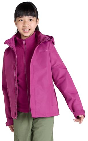 Mountain Warehouse Fell Imperméable Enfant 3 En 1 - Veste Chaude Garçon, Polaire Intérieure Détachable Et Capuche Pliable, Veste Légère De Mi-Saison Pour Fille Rouge Cerise 11-12 ANS