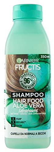 GARNIER Shampoo Idratante Fructis Hair Food Per Capelli Disidratati, Aloe Idratante, Aloe Vera, 350 Millilitro
