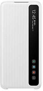 Samsung Clear View Smartphone Cover EF-ZG980 für Galaxy S20 | S20 5G Flip Cover, Handy-Hülle, extra-dünn, stoßfest, Schutz Case, weiß - 6.2 Zoll