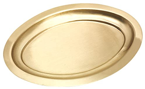 NKlaus piatto ovale 16x9,5cm portacandele ottone oro sottobicchiere vassoio opaco 10521
