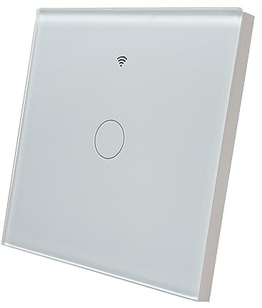 LED ATOMANT Interrupteur Intelligent WiFi en Verre, interrupteur mural avec application mobile, compatible avec Alexa et Google Home, bouton tactile pour l’éclairage