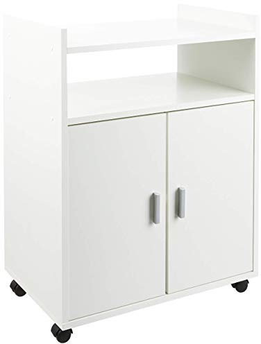 HOGAR24 ES | Mueble Auxiliar para Cocina | Contiene 2 Puertas y 1 Balda | con Ruedas | Color Blanco | Medidas: 79 x 60 x 40 cm