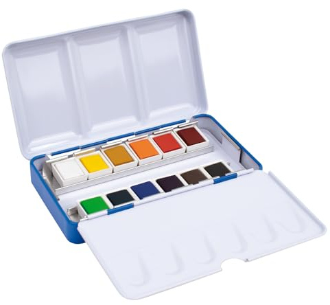 MILAN® Trousse métallique 12 aquarelles demi-godet