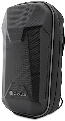 CoolBox Bolsa Patinete Eléctrico Impermeable Mochila Patín Resistente al Agua, Cintas Autoadherentes para Manillar y Correa para Usar como Bandolera, Borde Reflectante. Color Negro