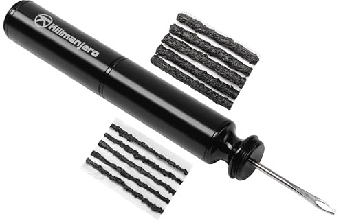 Kilimanjaro Compact Tubeless Bicycle Tire Repair Kit – Portable Puncture Fix Tools for Road, Mountain & Gravel Bikes – Includes Tire Plugs & Insertion Tool – 910528ECE