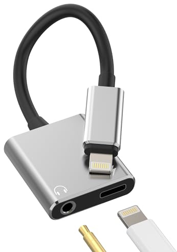 Adapter hörlurar(2in1) för iPhone Lightning-laddkabel 3,5 mm hörlursförlängning splitter certifierad för Apple MFI bil ljud AUX tillbehör 14 13 12 11 Pro Max 7 8 Plus XS XR för IPad Air