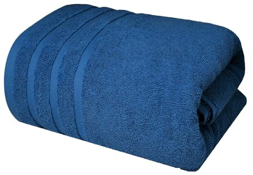 Extra stort lyxigt superjumbo badlakan (150 x 200 cm – 600 GSM) enormt/massivt/stort badlakan XXXL kroppswrap handdukar (bomull, kungsblå)