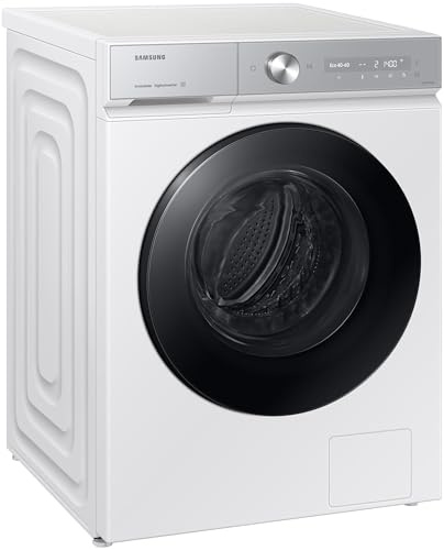 Samsung WW90DB8U95GHU2 Bespoke Waschmaschine, 9 kg, 1.400 U/min, Extra energiesparend, EEK: A (-30%), AI Ecobubble, QuickDrive, AI Wash, SuperSpeed 39 Min, Weiß