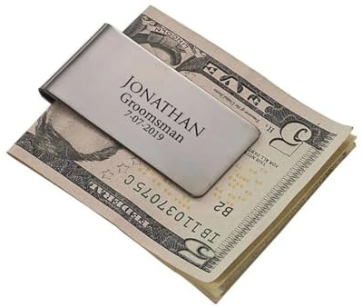 Clips de dinero personalizados para hombres, clip de dinero personalizado de acero inoxidable grabado con láser para apellido, clips de dinero para billetera de dinero en efectivo, regalo, Plateado