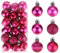 sourcing map Christmas Ball Ornaments Christmas Tree Decorations Balls Pink Baubles 1.2/3CM for Party Decoration Wedding Holiday Christmas Decor 36Pcs