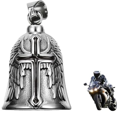 HEYOMI Guardian Bell - Campana de la suerte para moto, campanilla de moto oleosa, ángel de la guarda o llavero con anilla para colgar en coches eléctricos, bicicletas, etc.