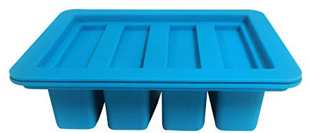 Stampi grandi per burro, 4 contenitori in silicone con vassoio per conservare il burro con stampo per torte, piccole padelle per cuocere 24 (blu, taglia unica)