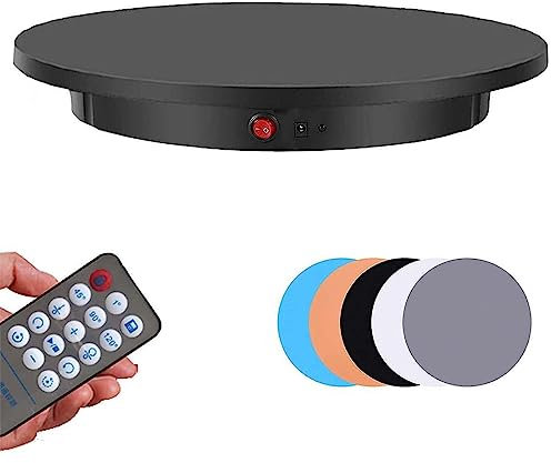 Piatto Girevole Elettrico a 360 Gradi, espositore Girevole motorizzato, Piattaforma Girevole Automatica, Diametro 42 cm/60 cm, con Telecomando, Piatto Girevole per Fotografia con Portata di 150 kg/33