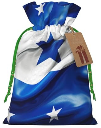 Bolsas de regalo con cordón de Navidad con estampado de bandera de Honduras, saco festivo de Navidad, fiesta de cumpleaños, embalaje de regalo