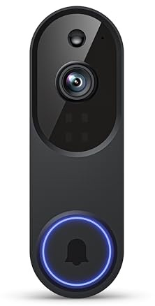 SearByte 1080P Wireless Video Doorbell Camera, 2.4G WiFi Only, AI Human Detection, Indoor/Outdoor Surveillance Cam, 2-Way Talk, Night Vision, Cloud Storage (Sold Separately)