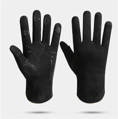 WMAMBZNDHP Guantes de Invierno cálidos for Ciclismo al Aire Libre for Hombre, Guantes Forro Polar Grueso y Antideslizantes for Pantalla táctil(Black)