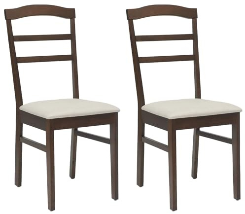 vidaXL Matstol 2 pcs Ljusbrun och ljus Massiv Gummiträ, Matsal, rektangulär, vintage design, hållbart trä, beige trästruktur, perfekt för familjesammankomster, bord