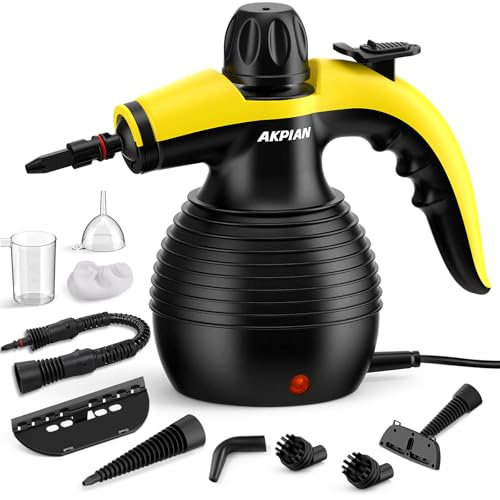 AKPIAN Limpiador a Vapor de Mano con 10 Accesorios