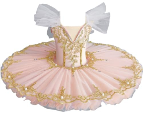 Flicka Svansjön Balett Tutu Kjol Baletttävlingskostymer | V-ringad linne med trikåer och danskläder för ballerina, gymnastik, spaghettiband, ärmlös dansoutfit